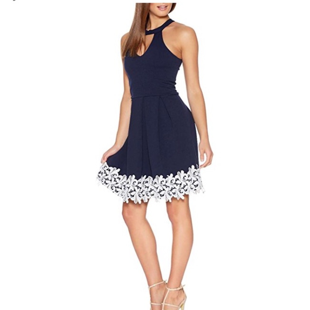 NWOT Halter Keyhole Dress navy sundress